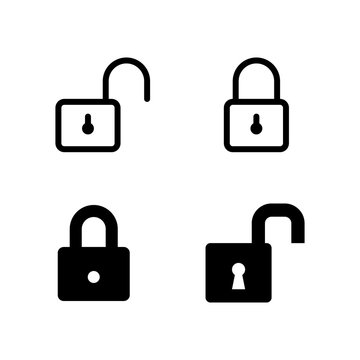 Set of lock icon