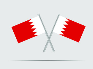 Bahrain National flag on two flagpole, isolated on background. Good for map, placement your business. original color and proportion. vector illustration,countries set.