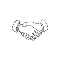 Handshake agreement flat icon for apps and websites