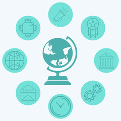 Fototapeta premium Globe vector icon sign symbol