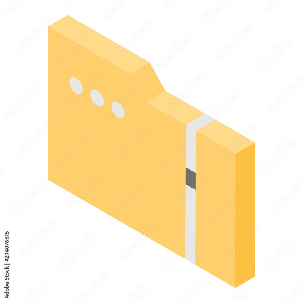 Poster file folder icon. isometric of file folder vector icon for web design isolated on white background
