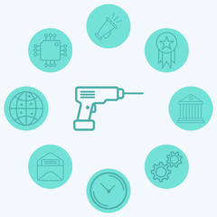 Fototapeta premium Driller vector icon sign symbol