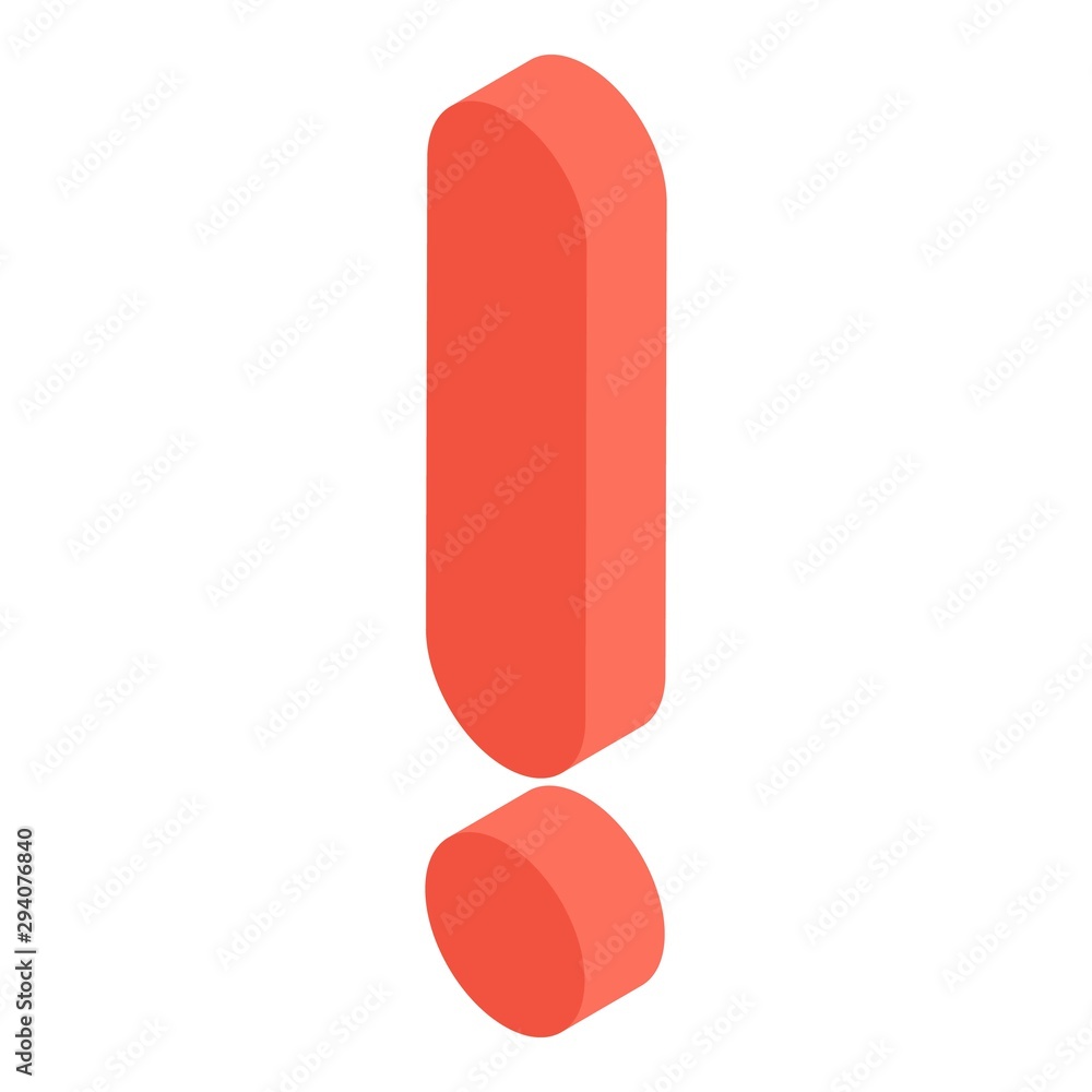 Poster red exclamation sign icon. isometric of red exclamation sign vector icon for web design isolated on 