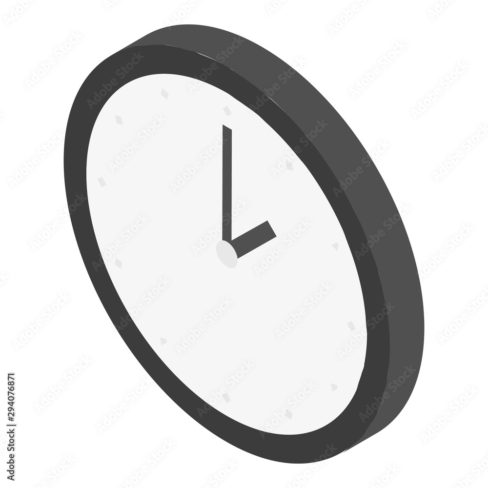 Poster wall clock icon. isometric of wall clock vector icon for web design isolated on white background