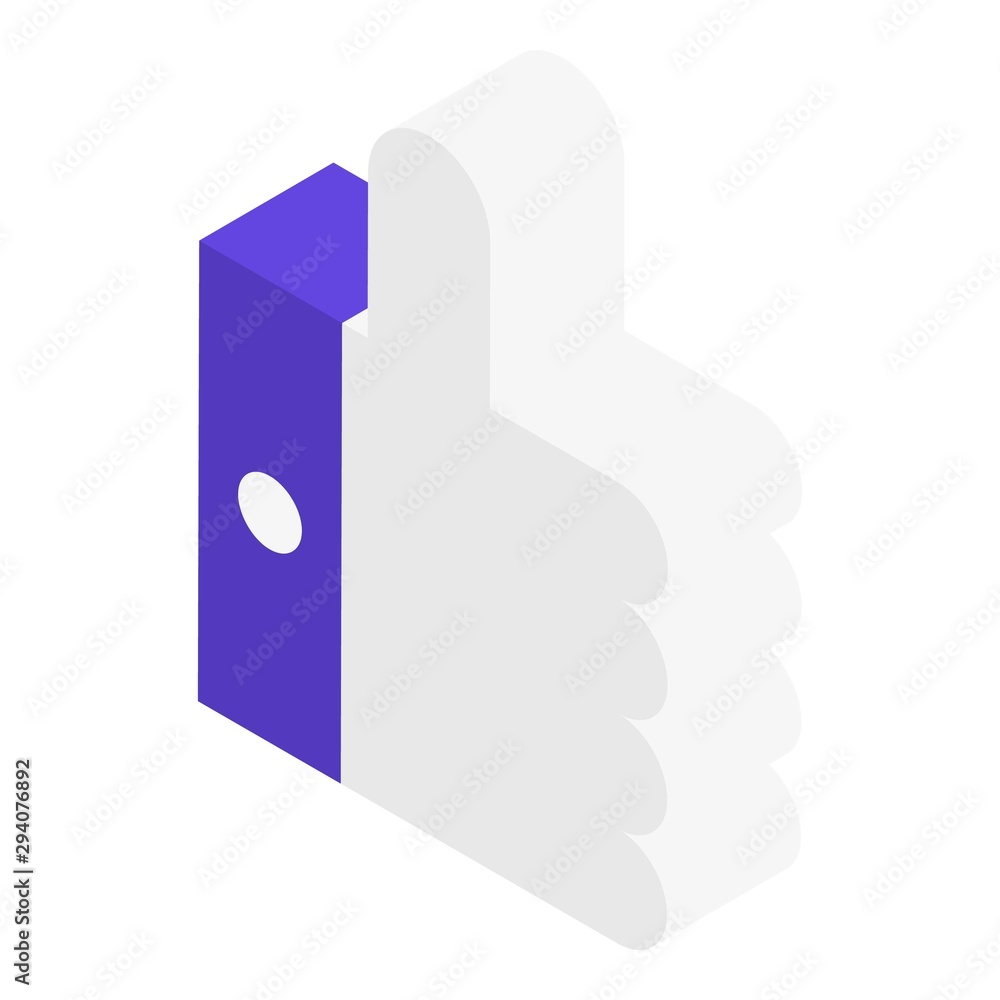 Poster thumb up icon. isometric of thumb up vector icon for web design isolated on white background