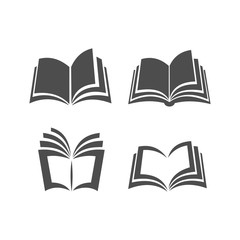 Open books set icon logo