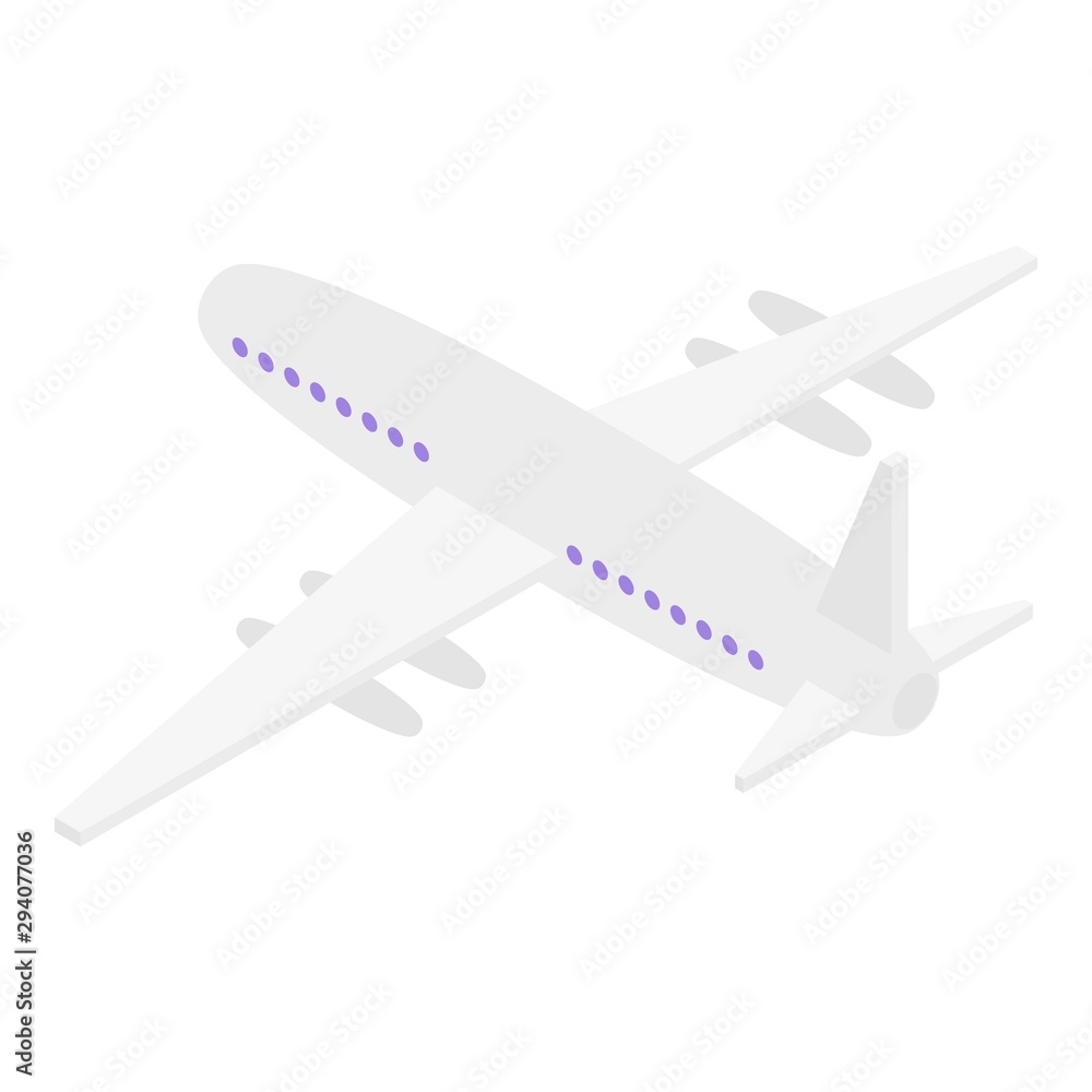 Poster airplane icon. isometric of airplane vector icon for web design isolated on white background