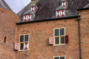 Naklejka premium Facade of a Brick European Medieval - 12th Century - Castle