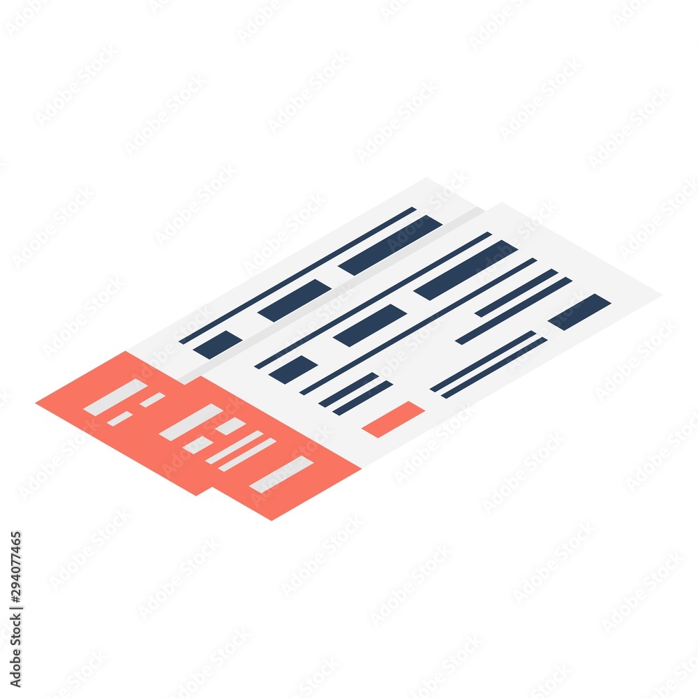 Poster paper tickets icon. isometric of paper tickets vector icon for web design isolated on white backgrou