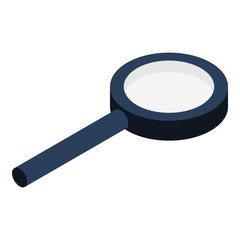 Black magnify glass icon. Isometric of black magnify glass vector icon for web design isolated on white background