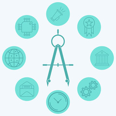 Drawing compass vector icon sign symbol