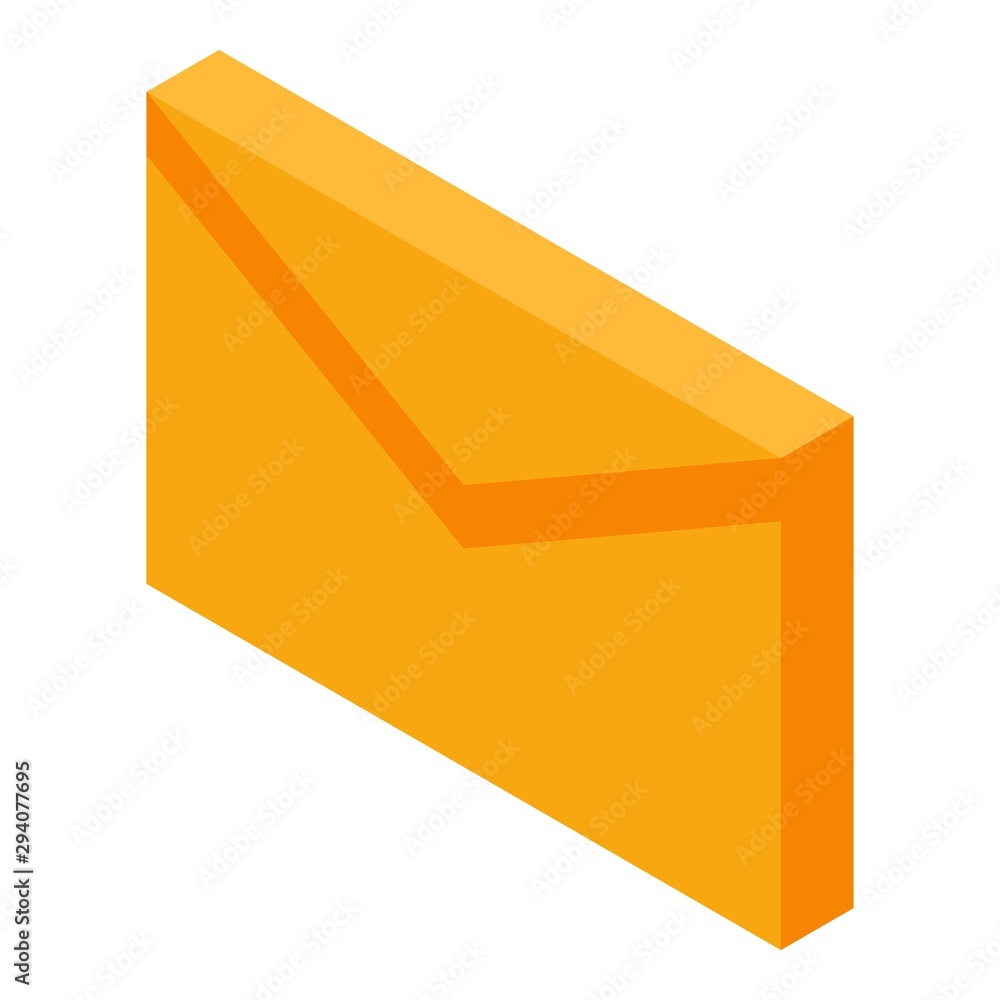 Poster yellow mail icon. isometric of yellow mail vector icon for web design isolated on white background