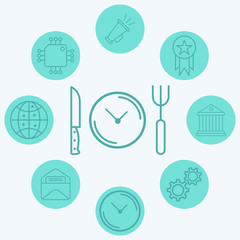 Fototapeta na wymiar Dinner time vector icon sign symbol