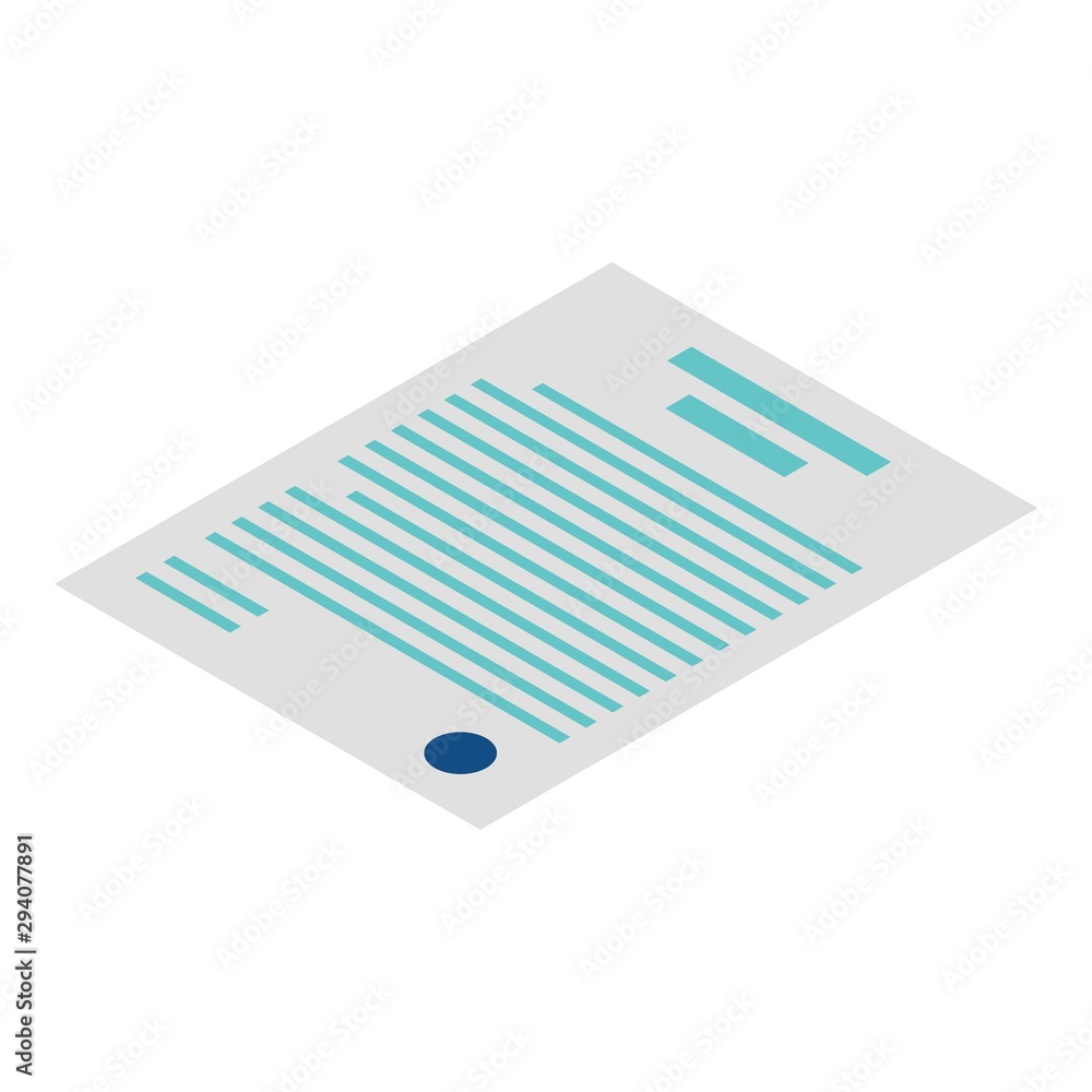 Poster credit paper document icon. isometric of credit paper document vector icon for web design isolated o