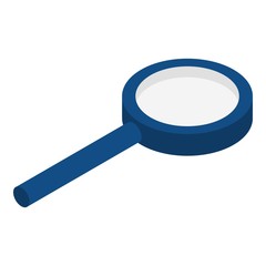 Blue magnify glass icon. Isometric of blue magnify glass vector icon for web design isolated on white background