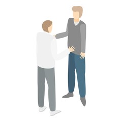 Friends meeting icon. Isometric of friends meeting vector icon for web design isolated on white background
