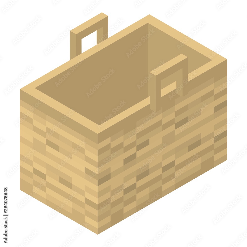 Poster vegetables wicker icon. isometric of vegetables wicker vector icon for web design isolated on white 