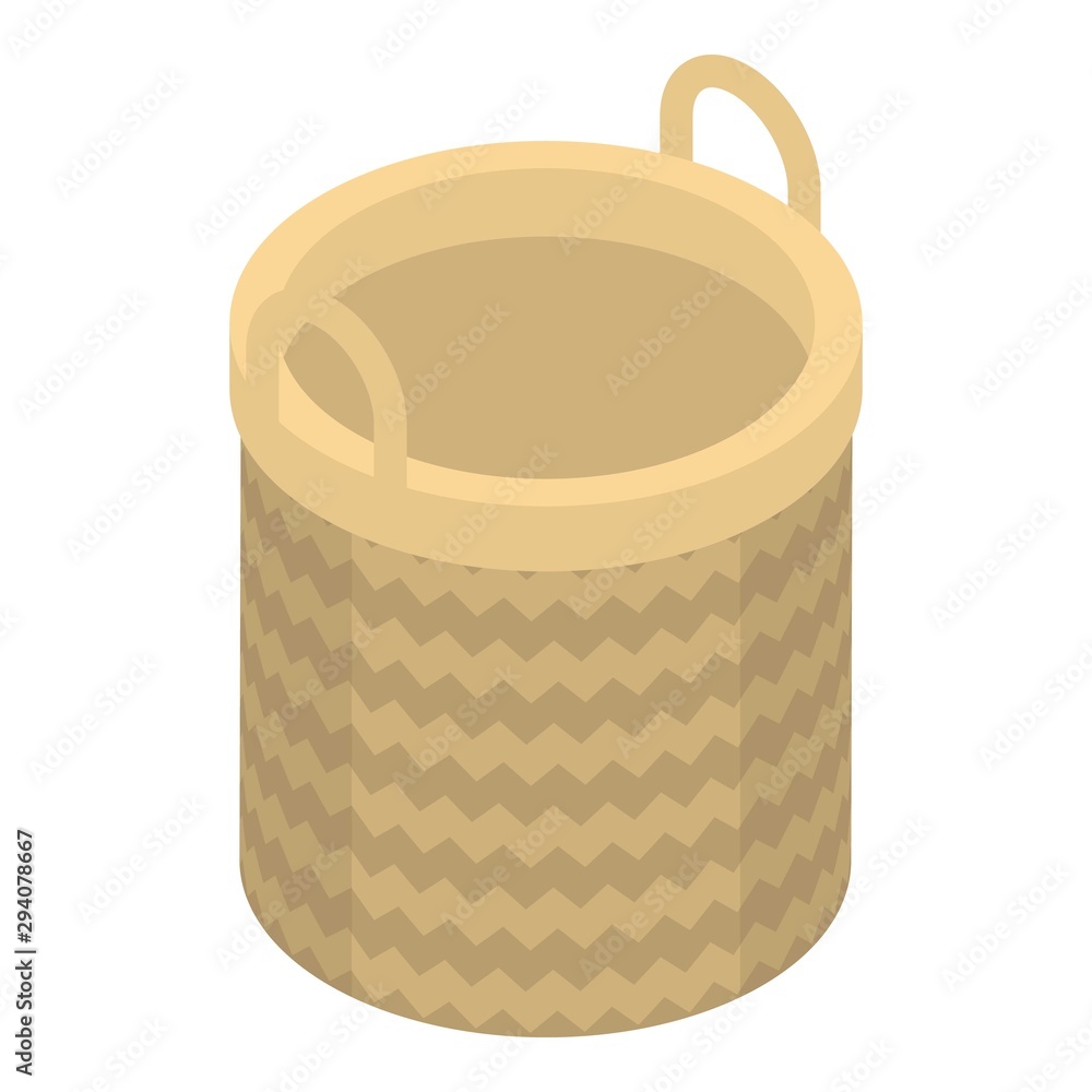 Poster bamboo wicker icon. isometric of bamboo wicker vector icon for web design isolated on white backgrou