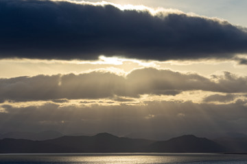Sunset over the Avacha Bay. Petropavlovsk-Kamchatsky