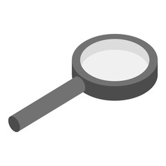 Plastic magnify glass icon. Isometric of plastic magnify glass vector icon for web design isolated on white background