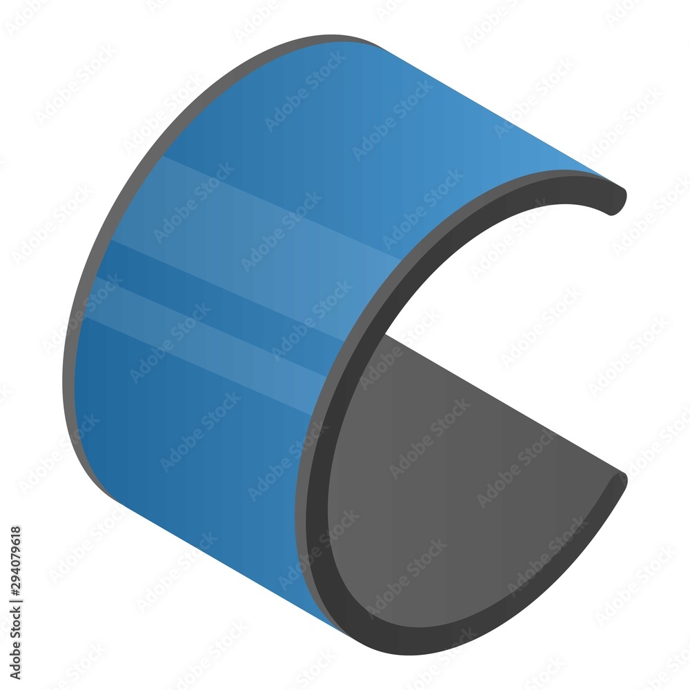 Poster flexible display phone icon. isometric of flexible display phone vector icon for web design isolated
