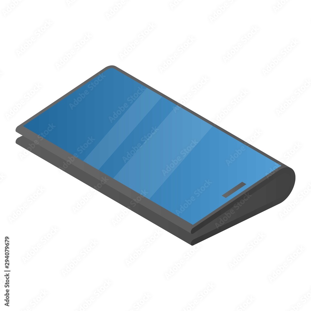 Poster foldable modern smartphone icon. isometric of foldable modern smartphone vector icon for web design 