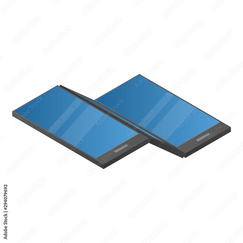 Poster artificial flexible phone icon. isometric of artificial flexible phone vector icon for web design is