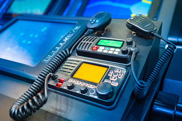 Remote control and receive information on the captain bridge. Ship intercom. The system of...