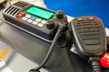 Intercom on the ship. The system of voice transmission of the instructions of the captain of the...