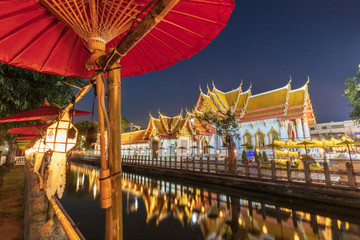 Wat Benchamabophit Dusitwanaram at night (ฺBangkok)