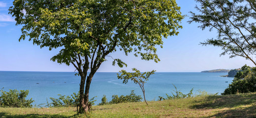 Panoramic view over Lake Tanganyika from the Zambian Town of Mpulungu