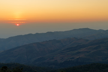 Fototapeta na wymiar Sunset in mountains
