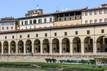 Ponte Vecchio in Florence, Italy. Ancient Bridge over the Arno River in one of Tuscany's biggest...