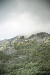 Fototapeta na wymiar mountain view along the coastline of amalfi