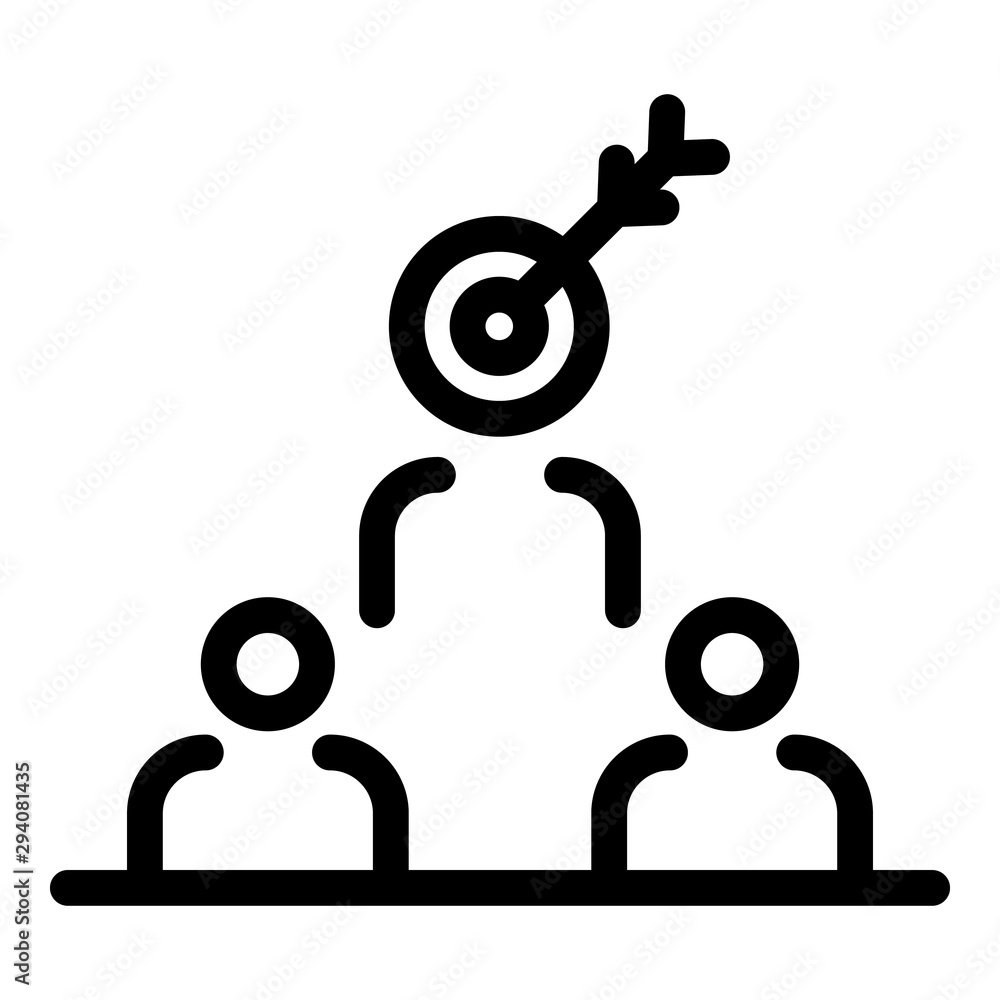 Poster people shoot at a target icon. outline people shoot at a target vector icon for web design isolated 
