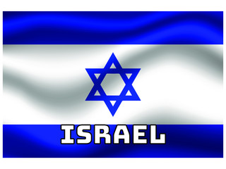  Israel Waving national flag with name of country, for background. original colors and proportion. Vector illustration symbol and element, from countries set