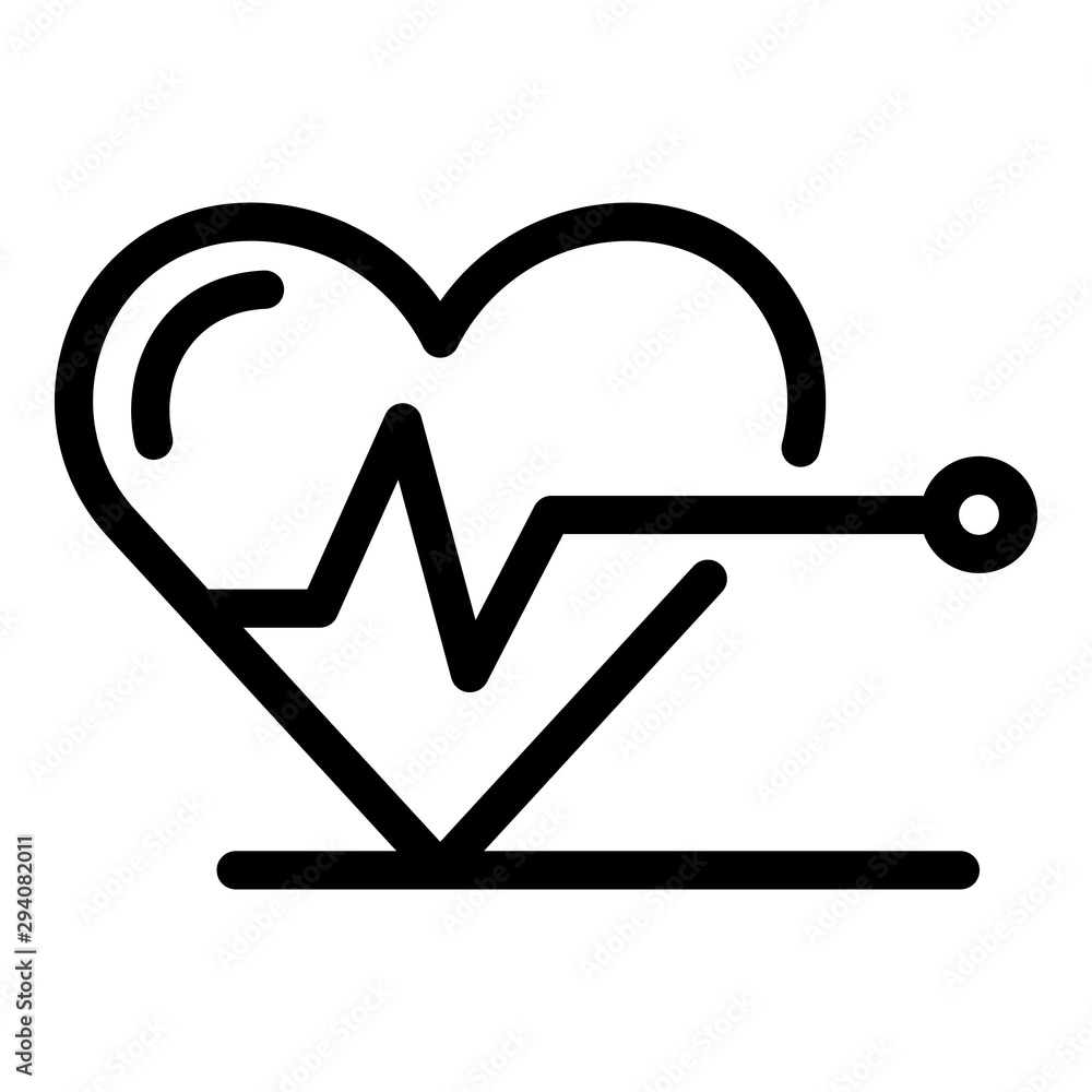 Poster heart and pulse icon. outline heart and pulse vector icon for web design isolated on white backgroun