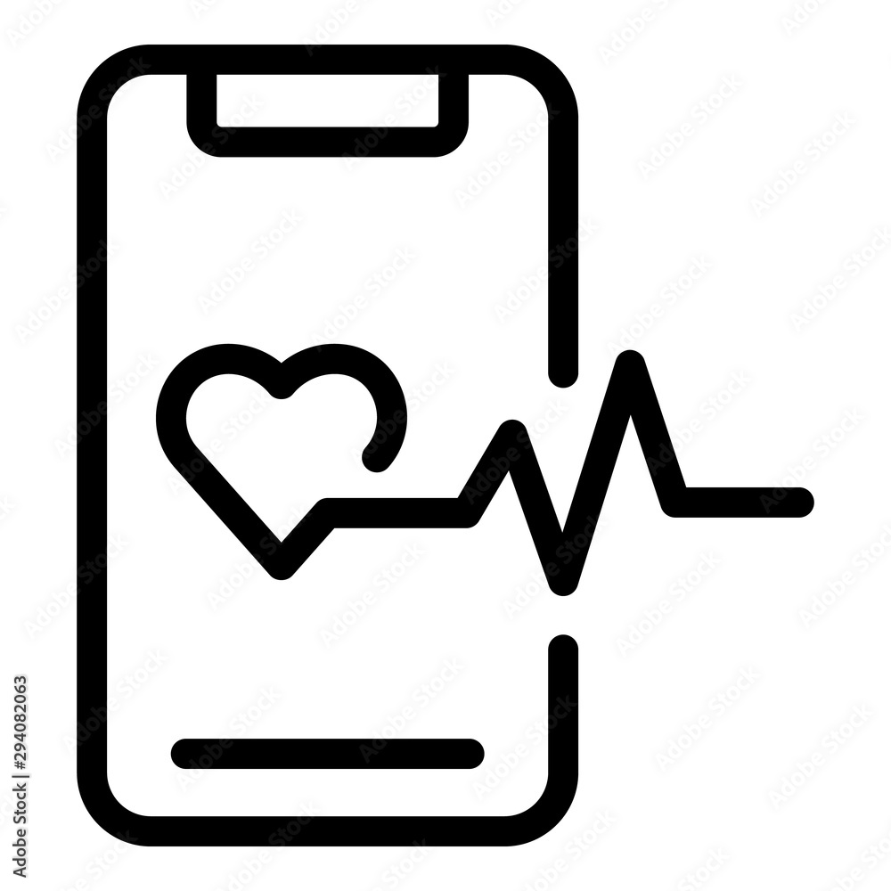 Poster smartphone heart monitoring icon. outline smartphone heart monitoring vector icon for web design iso
