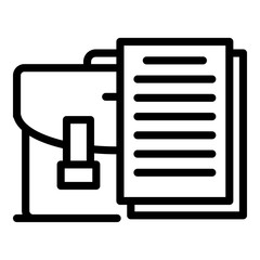 Lawyer suitcase icon. Outline lawyer suitcase vector icon for web design isolated on white background