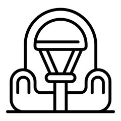 Mini baby car seat icon. Outline mini baby car seat vector icon for web design isolated on white background