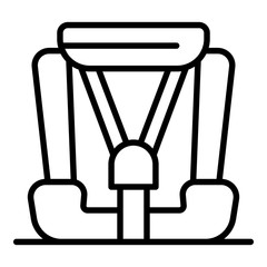 Modern baby car seat icon. Outline modern baby car seat vector icon for web design isolated on white background