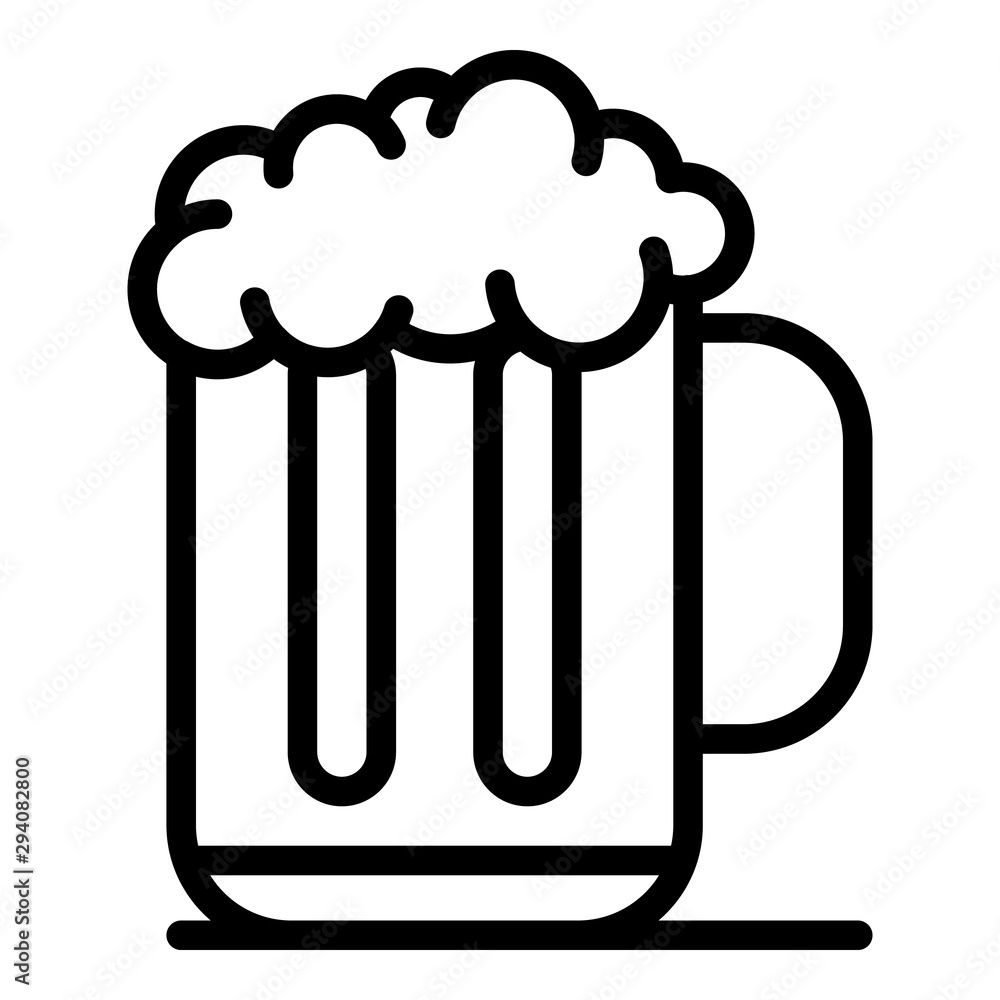 Poster mug of beer with foam icon. outline mug of beer with foam vector icon for web design isolated on whi