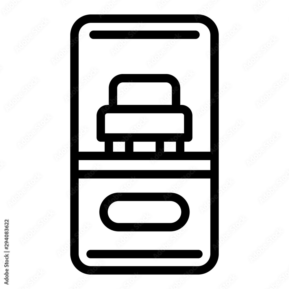 Poster order taxi from smartphone icon. outline order taxi from smartphone vector icon for web design isola