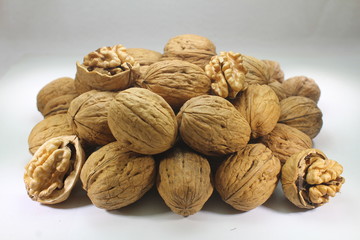 walnuts on wooden background