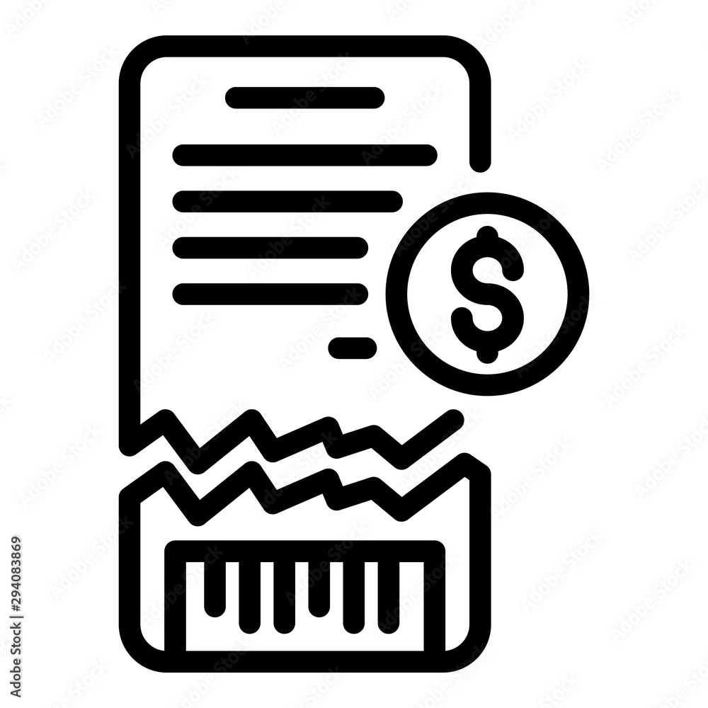 Poster torn check icon. outline torn check vector icon for web design isolated on white background