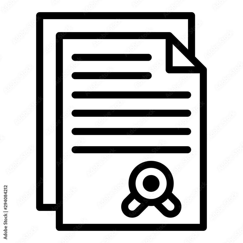 Poster license icon. outline license vector icon for web design isolated on white background
