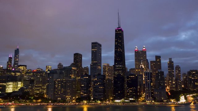 Chicago Cityscape Aerial Hyper Lapse