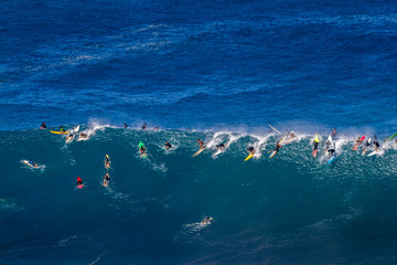 The Surf Crowd at Waimea bay Oahu Hawaii - 294084858