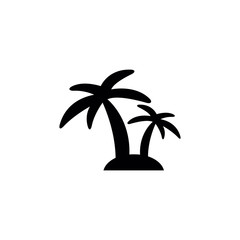 Palm tree silhouette icon logo