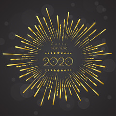 Happy new year 2020 . Greetings card. abstract background. Vector illustration.